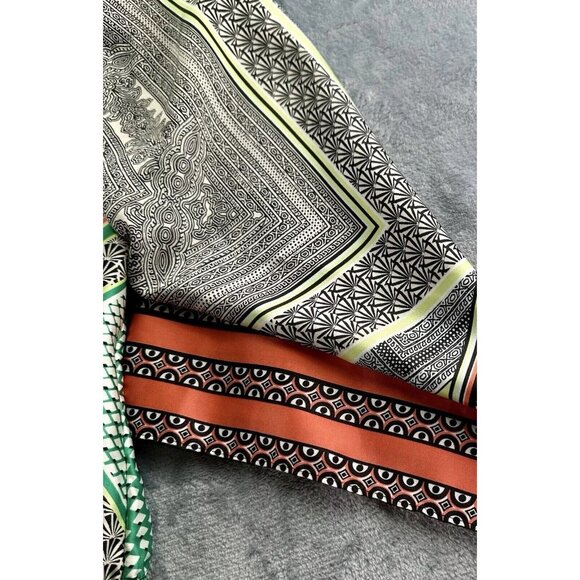 Calvin Klein Kimono Sleeve Blouse Women’s PTP 21.5" Multi Poly Tie Boho Flowy - Picture 10 of 14